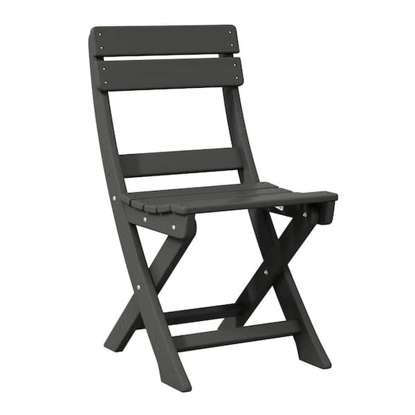 WESTIN OUTDOOR Laguna Outdoor Patio Plastic All Weather Folding Dining Chair in Gray