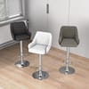 VECELO White Modern Bar Chair with Back Adjustable Swivel Bar Stools Set of 2 Kitchen Island Bar Chair Counter Height KHD-C09-WHT
