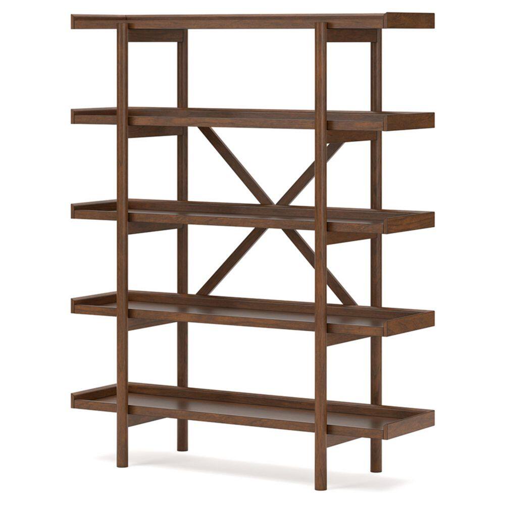 Lyncott 69.5 in. Tall Engineered Wood 5-Shelf Etagere Bookcase