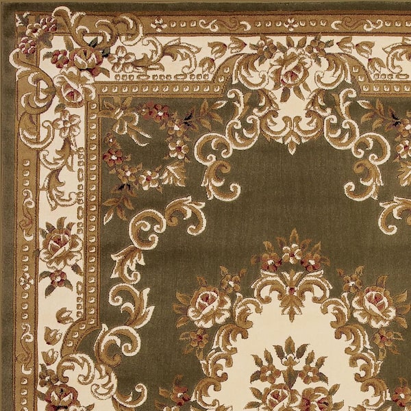 Traditional Morrocan Green/Ivory 2 ft. x 8 ft. Runner Rug