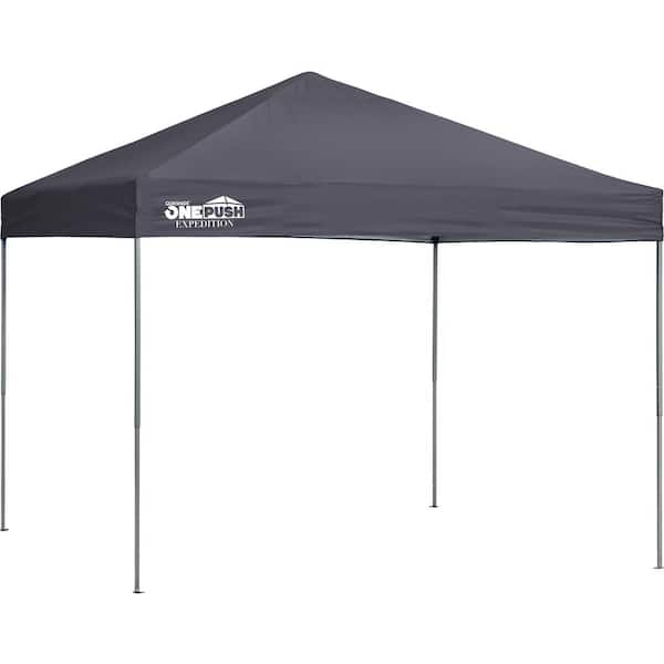 Quik Shade Expedition EX100 1-Push 10 ft. x 10 ft. Charcoal Straight Leg Pop-Up Canopy
