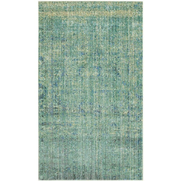 SAFAVIEH Mystique Green/Multi Doormat 3 ft. x 5 ft. Border Area Rug