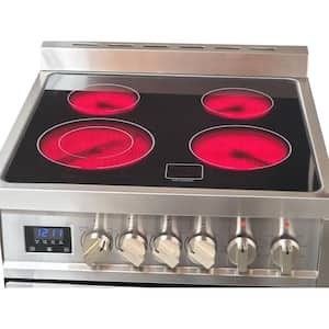 24 in. 4-Element Electric Range with Broil, Pizza and Convection in Stainless Steel