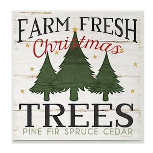 12 in. x 12 in. "Farm Fresh Christmas Trees" by Jennifer Pugh Printed Wood Wall Art