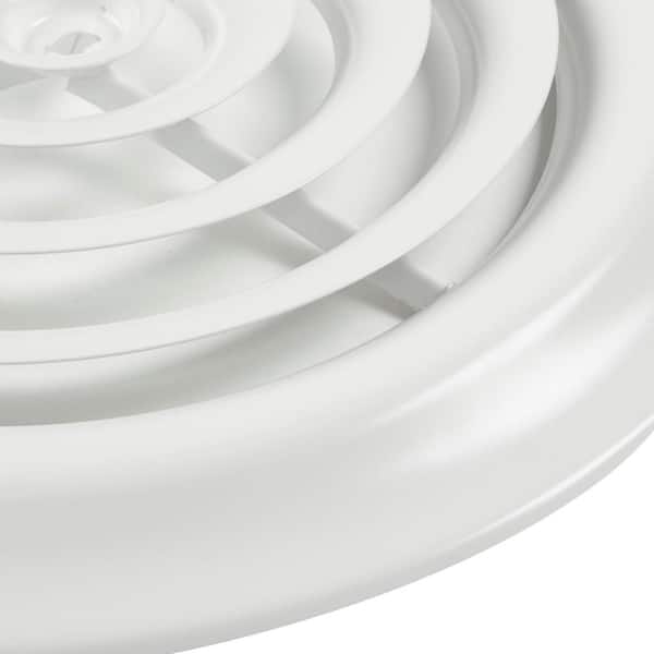Therwen 4-Pack 6 Inch Round Vent Cover – White Ceiling Diffuser, Steel HVAC Register With Screws, Outer Diameter 9-15/16” For Duct Replacement
