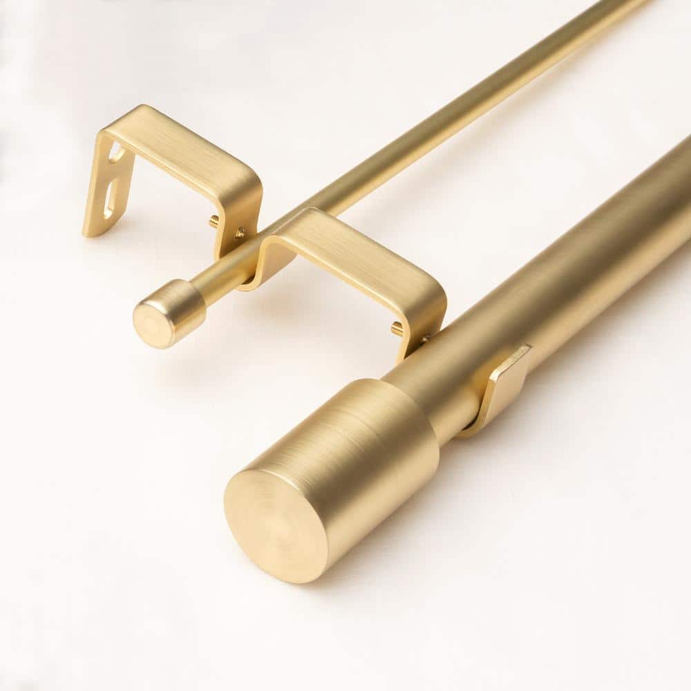 Best Home Fashion 18in Adjustable Metal Double Curtain Rod with Cylinder  Finial in Gold ROD DOUBLE CYLINDER 18 GOLD   The Home Depot