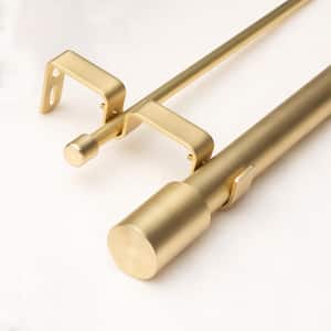 120in Adjustable Metal Double Curtain Rod with Cylinder Finial in Gold