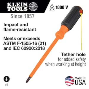 Insulated Screwdriver, #2 Phillips, 4 in. Round Shank