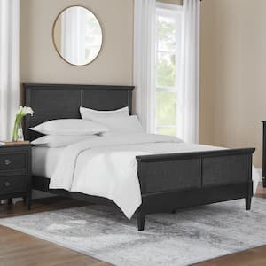 Marsden Black Wooden Cane King Bed (81 in. W x 54 in. H)