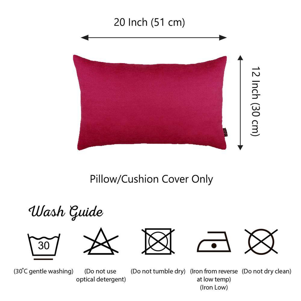 Dark Pink Polyester Lumbar Pillow Covers Set of 2