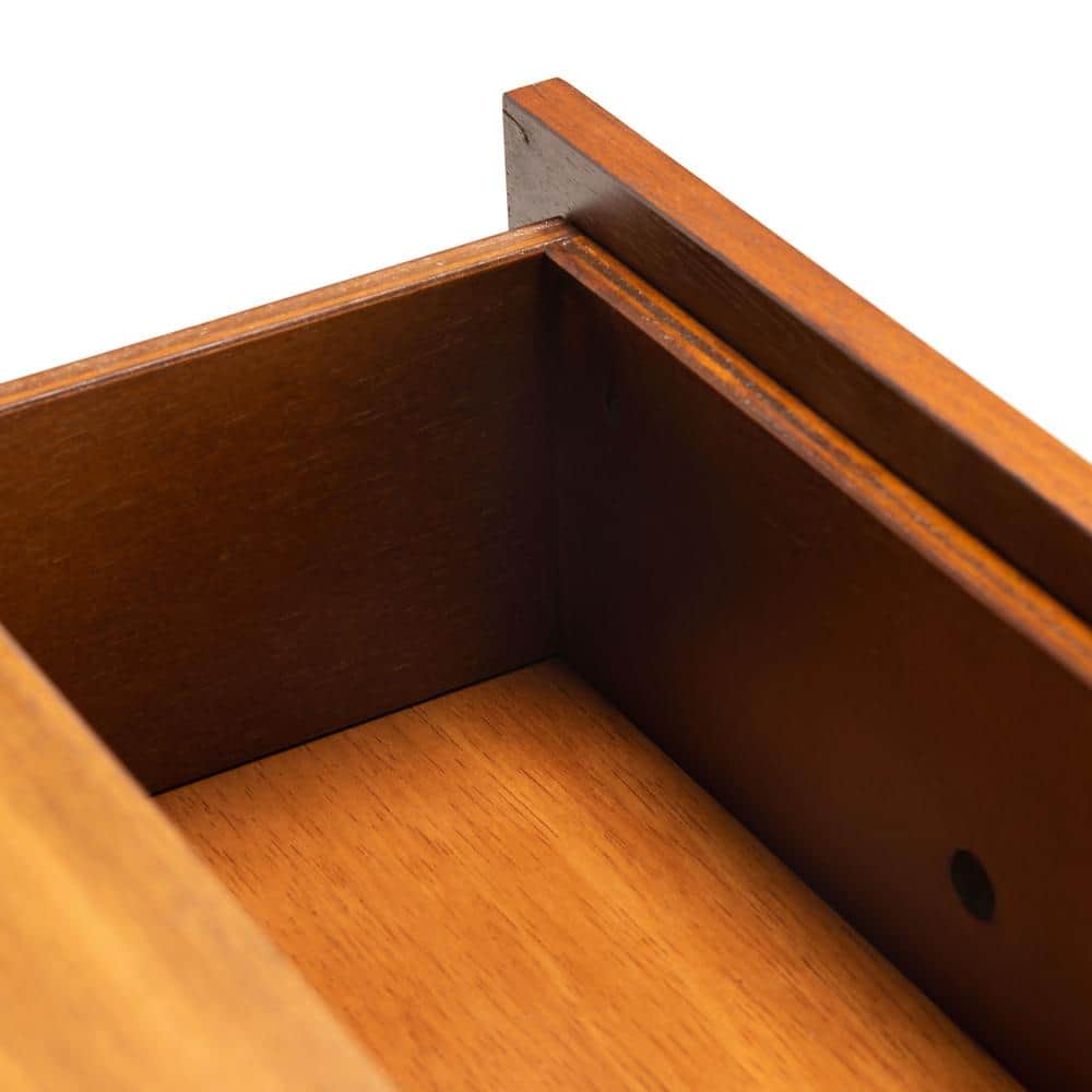 Marquise Brown Mahogany and Black Metal Console Table with Storage
