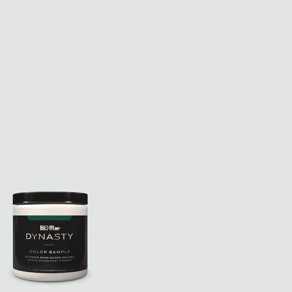 BEHR DYNASTY 8 oz. #BL-W02 Ice Sculpture Semi-Gloss Enamel Stain-Blocking Interior/Exterior Paint & Primer Sample