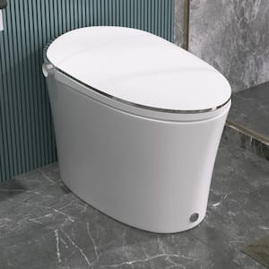 1.28 GPF Tankless Elongated Smart 1-Piece Toilet in White with Heated Seat, Auto Flush, Foot Touch Control Flush