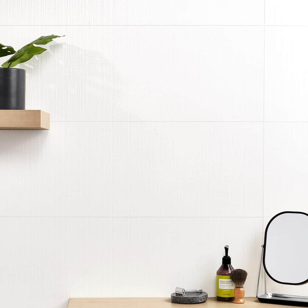 Angela Harris White Matte Ceramic Rectangular Wall Tile