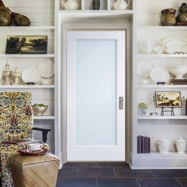 MMI DOOR White Laminate 36 in. x 80 in. Right Hand Full Lite
