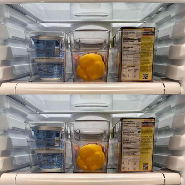 LEXI HOME Deep Acrylic Fridge Organizer Bin (6-Pack)