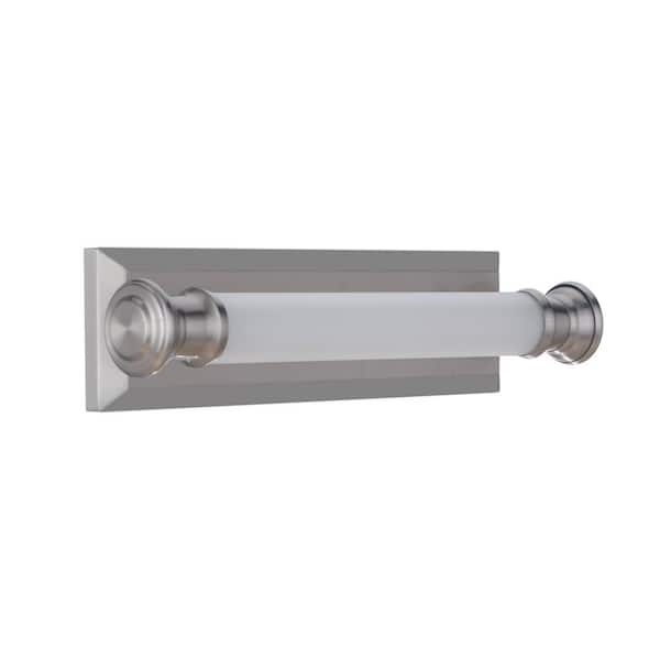Langston 18 in. 1-Light Brushed Polished Nickel Finish LED Vanity Light Bar with White Frost Glass
