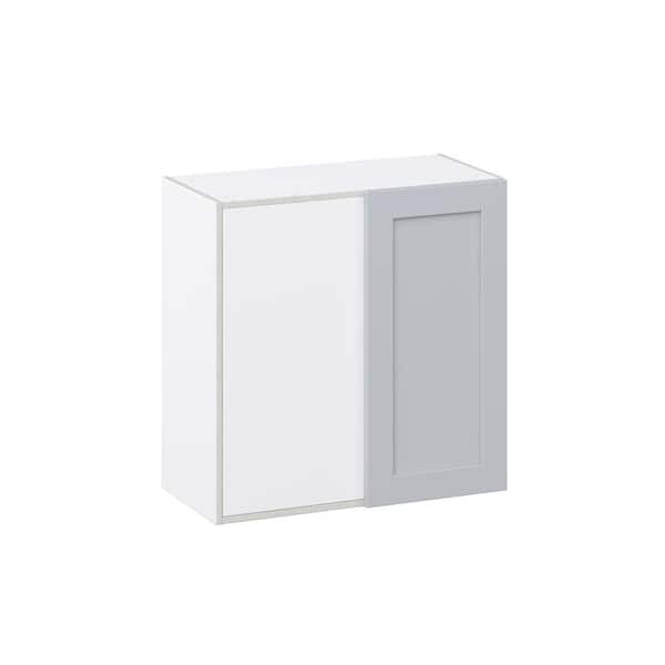 Milton 30 in. W x 30 in. H x 14 in. D Assembled Wall Blindcorner Right Kitchen Cabinet in Light Gray