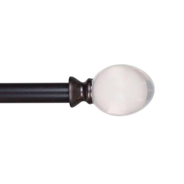 Lavish Home 48 in. - 86 in. Telescoping 3/4 in. Single Curtain Rod in Rubbed Bronze with Resin Cone Finial