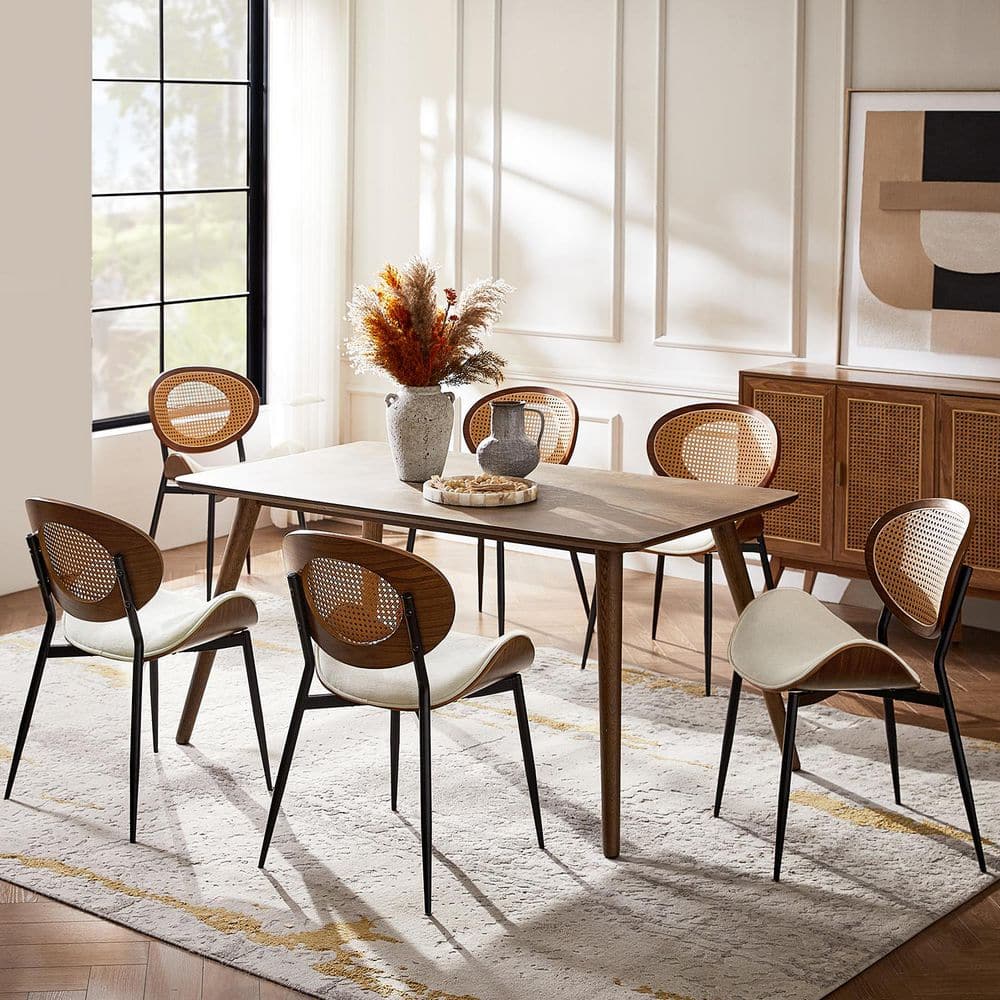 JAYDEN CREATION Andres Ivory Polyester Dinning Chair with Oval