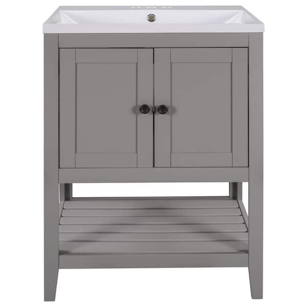 taholi 24 in Bath Vanity with Elegant Ceramic Sink in Grey