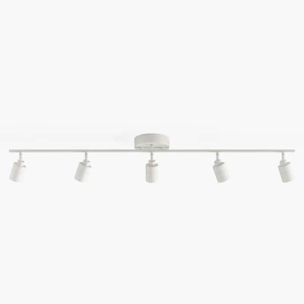 ♪ Vidalite Shura 5-Light White Integrated LED Track Light with
