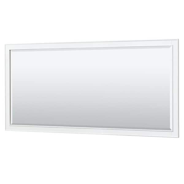 Deborah 70 in. W x 33 in. H Rectangular Framed Wall Bathroom Vanity Mirror in White