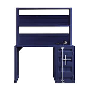 47 in. Rectangular Blue 1 Drawer Writing Desks with Hutch