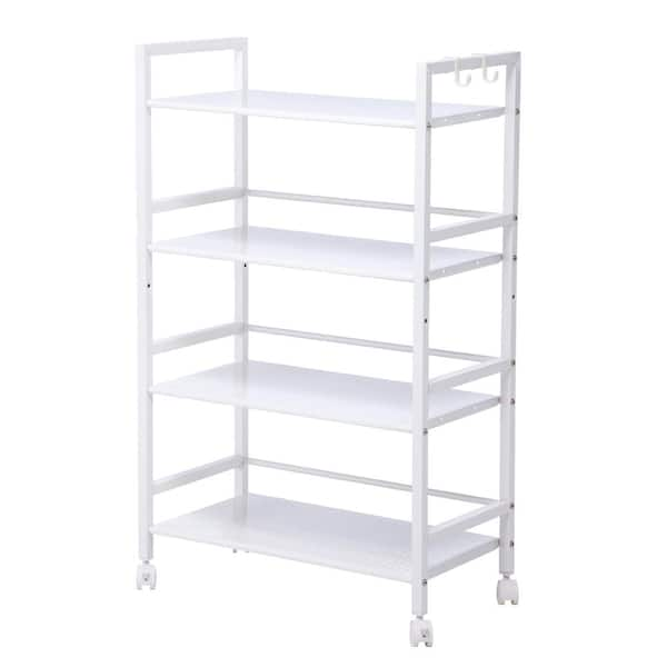 Karl home Widen Iron Multi-functional 4-Wheeled Storage Cart in White