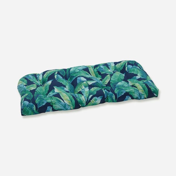 Pillow Perfect Floral Rectangular Outdoor Bench Cushion in Blue 630649 ...