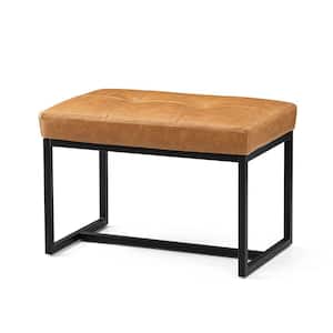 Modern Camel Thick Leatherette Accent Stool