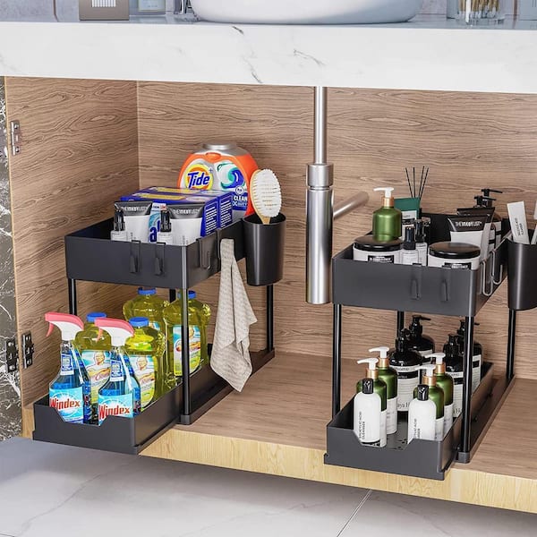 Aoibox Tier Under Sink and Bathroom Organizer, Pull Out Cabinet