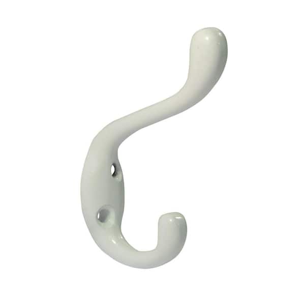 Nystrom 3-1/4 in. (83 mm) White Double Utility Wall Mount Hook
