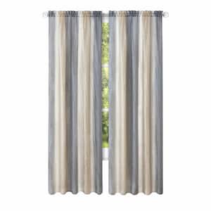 Grey Ombre Window 84 in. L x 50 in. W Sheer Light Filtering Curtain Panel