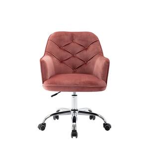 Boyel Living Luxurious Pink Velvet Leisure Sturdy Height Adjustable Button Tufted Upholstery Chair Wf Hfsn 811pk The Home Depot