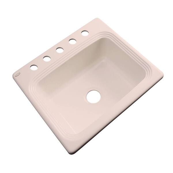 Thermocast Rochester Drop-In Acrylic 25 in. 5-Hole Single Bowl Kitchen Sink in Peach Bisque