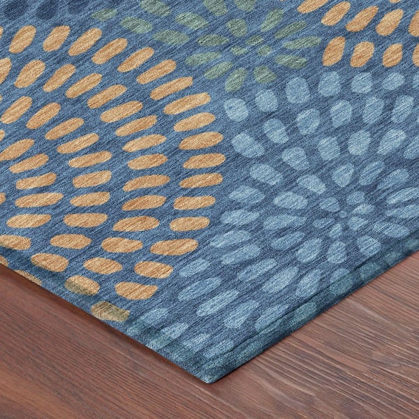 Chantille Machine Washable Indoor/Outdoor Abstract ACN2492 Navy 2 ft. x 3 ft. Accent Rug