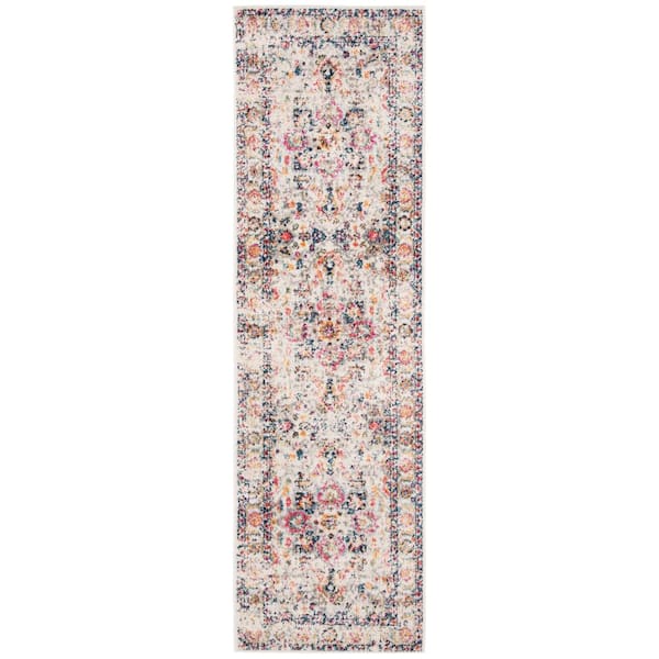 SAFAVIEH Madison Fuchsia/Ivory 2 ft. x 6 ft. Geometric Runner Rug ...