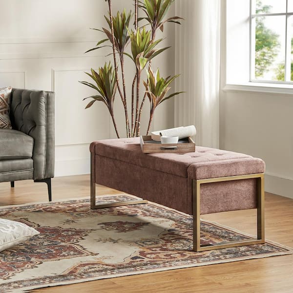 JAYDEN CREATION Alina Brown Modern Upholstered Flip Top