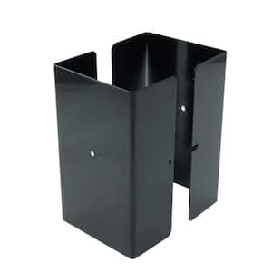 3.5 in. x 3.5 in. x 1/2 ft. H Powder Coated Black - Galvanized Steel Pro Series Mailbox and Fence Post Guard