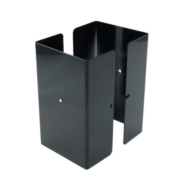 Fence Armor 3.5 in. x 3.5 in. x 1/2 ft. H Powder Coated Black - Galvanized Steel Pro Series Mailbox and Fence Post Guard