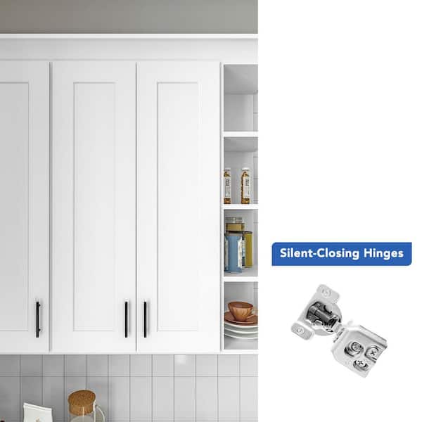 24 in. W x 12 in. D x 42 in. H Ready to Assemble Solid Wood Shaker Wall Kitchen Cabinet in White