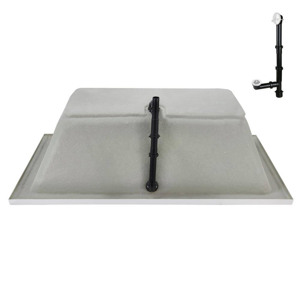 60" x 32" Glossy White Acrylic Drop-In Soaking Bathtub