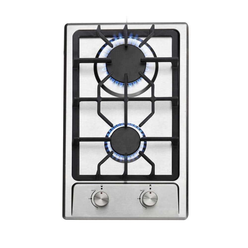 Trifecte 12 In. Gas Cooktop In Stainless Steel With 2 Burners Including ...