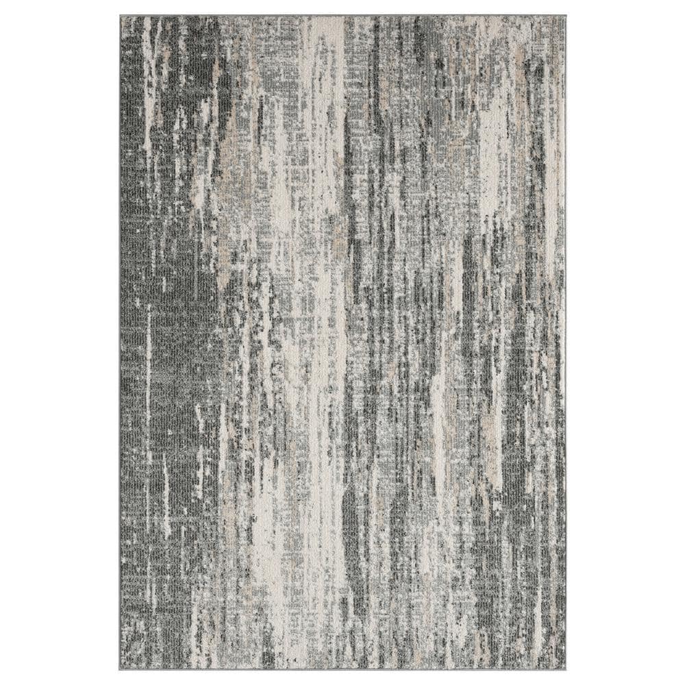 Laguna Grey/Green 5 ft. 3 in. x 7 ft. 6 in. Abstract Polypropylene Area Rug