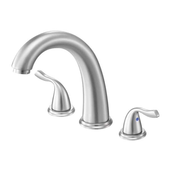Roman Tub Faucet, 3 Hole Waterfall Bathtub Faucet, Gooseneck Bath Tubs Faucets Set with 2 Handles, High Arc Spout