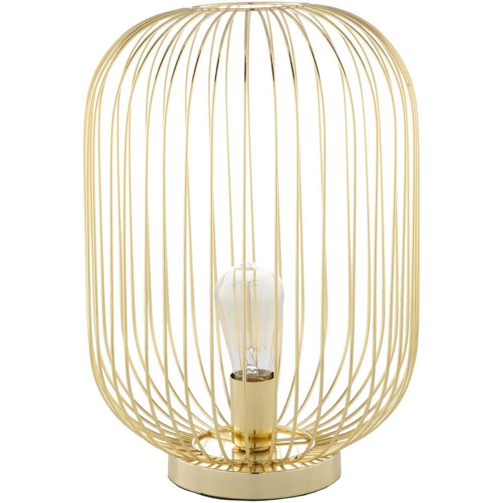 Enrietta 17 in. Gold Indoor Table Lamp with Gold Cage Shaped Shade price history on PriceWatchPro