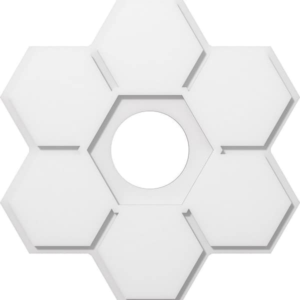 Ekena Millwork 1 in. P X 8-1/4 in. C X 24 in. OD X 6 in. ID Daisy Architectural Grade PVC Contemporary Ceiling Medallion
