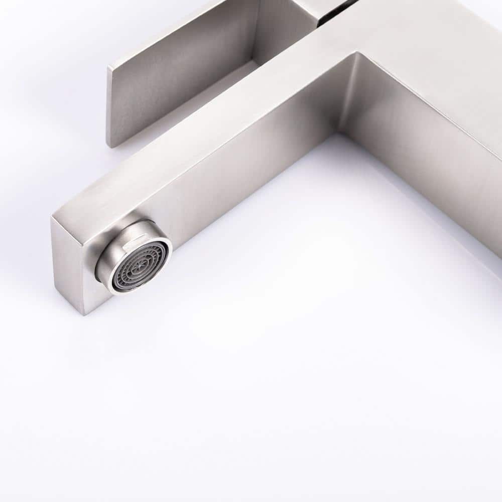 Brushed Nickel Single Handle Modern Bathroom Faucet