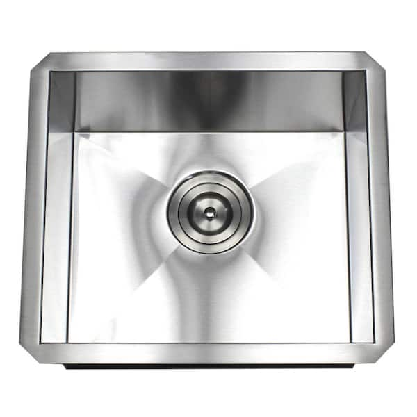 Kingsman Hardware 16 Gauge Stainless Steel 17 in. Undermount Bar Sink